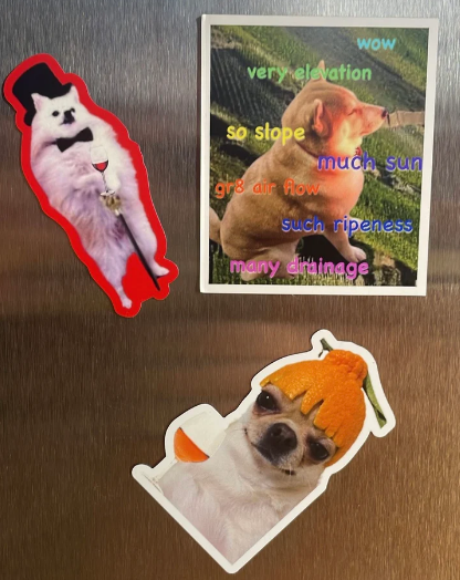 Orange Wine Dog Magnet