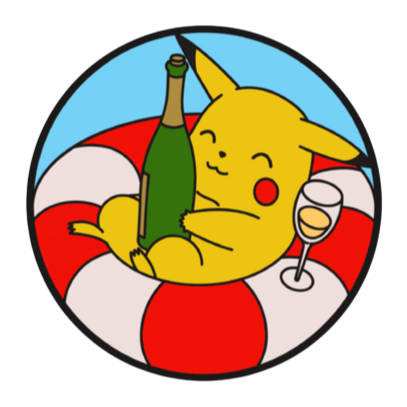 Poolside Wine-achu Sticker