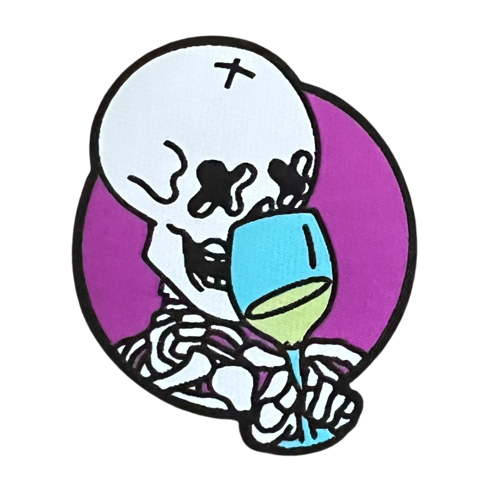 Purple Skull Whiff Woven Patch