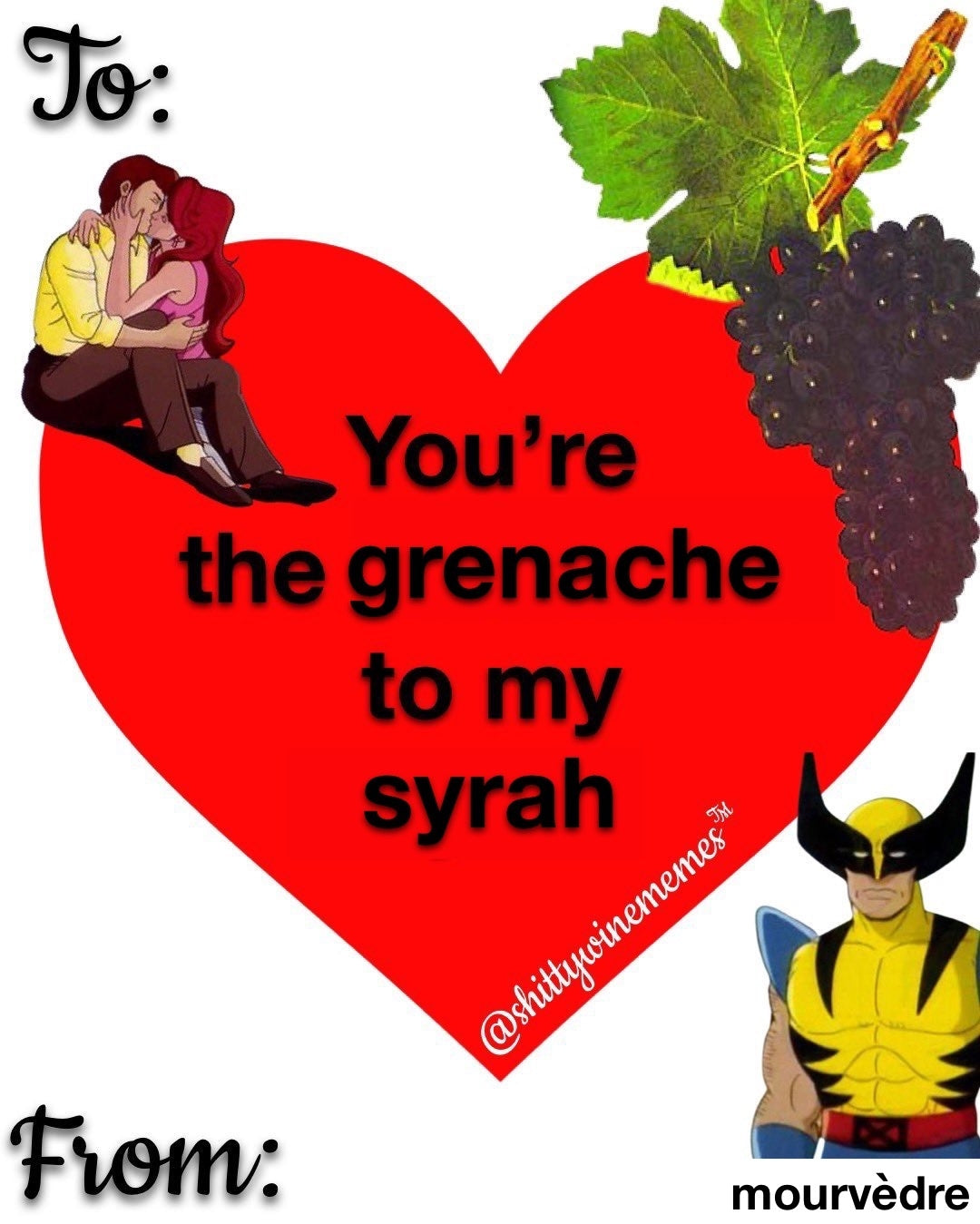 You're the Grenache to my Syrah Valentine Sticker