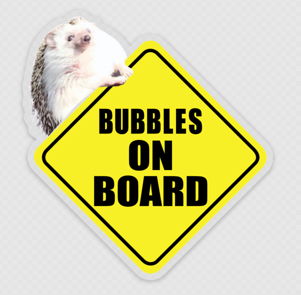 Bubbles on Board Clear Sticker