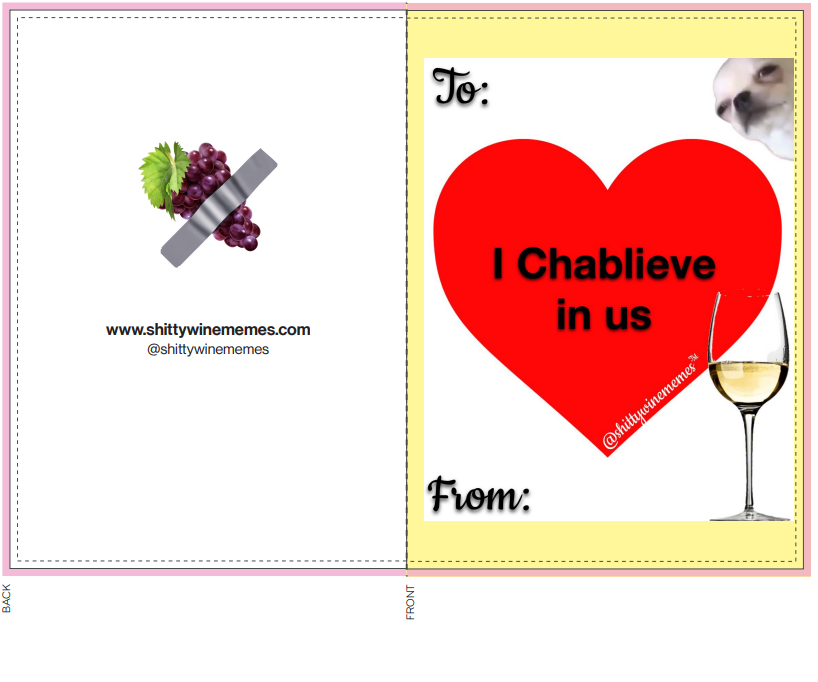 I Chablieve in Us Valentine Greeting Card