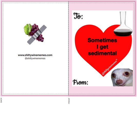 Sometimes I Get Sedimental Valentine Greeting Card