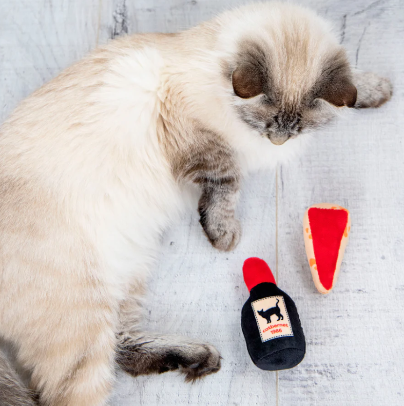 Cheese and Wine Cat Toy Set