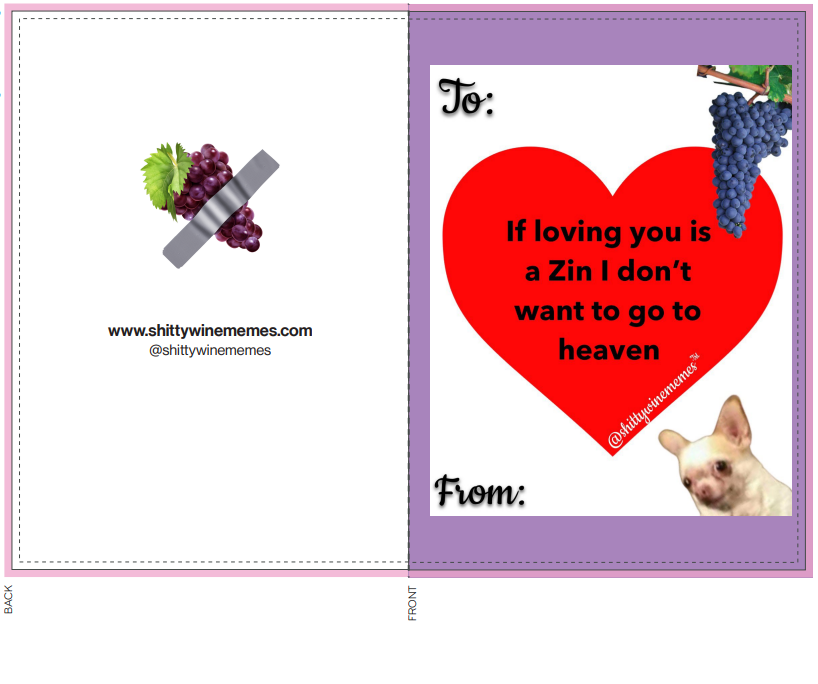 If Loving You is a Zin I Don't Want to go to Heaven Valentine Greeting Card